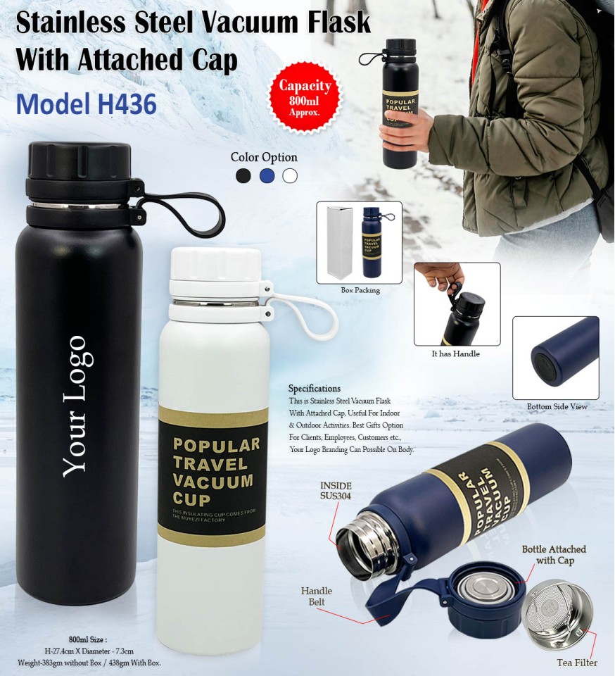 Vacuum Flask Gift Set Box With 3 Lids/cups