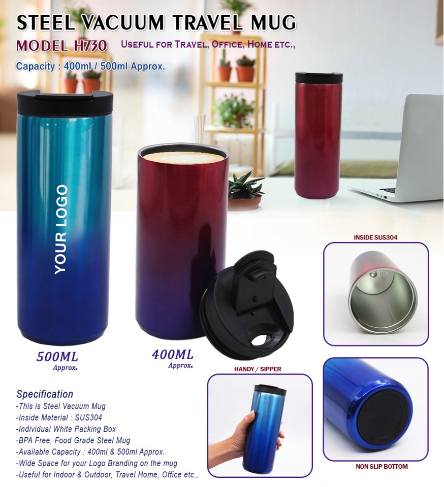 Capacity: 400ml Stainless Steel Vacuum Coffee Flask, For office