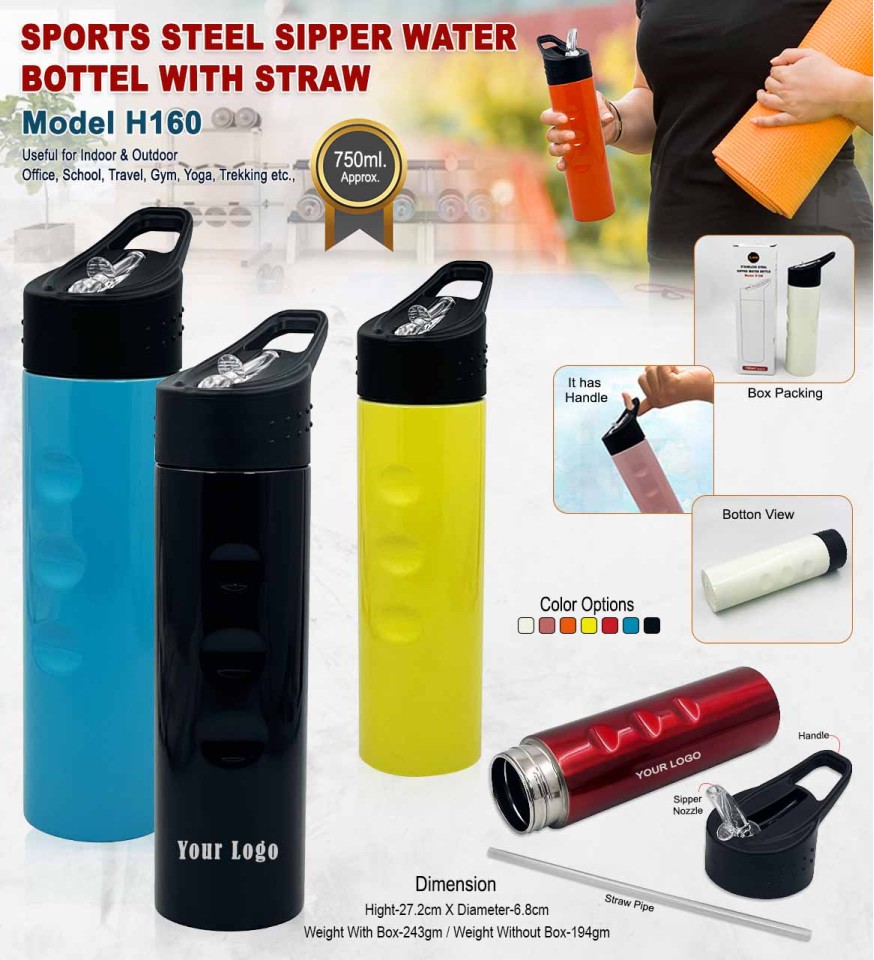 Simple Plastic Sipper Water Bottle For School & Gym Black Color 650ml