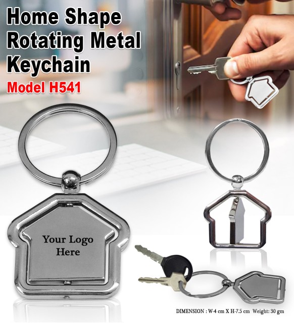 Spinning Solid Metal Keychains with Die Cast Center Shape - Sample